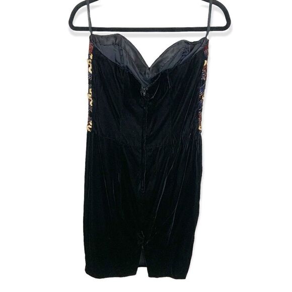 Jessica McClintock Gunne Sax 80's Velvet Sequin Mini Dress - Picture 7 of 11